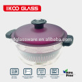 2015 heat resistant glass pot, pyrex glass steamer pot, glass cooking pot